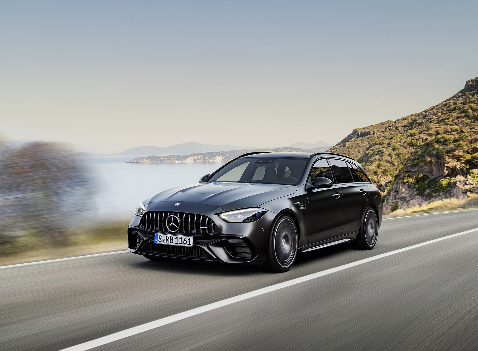 2023 Mercedes-AMG C 63 S E Performance Estate (Color: Graphite Grey Magno) Front Three-Quarter Wallpapers (3)