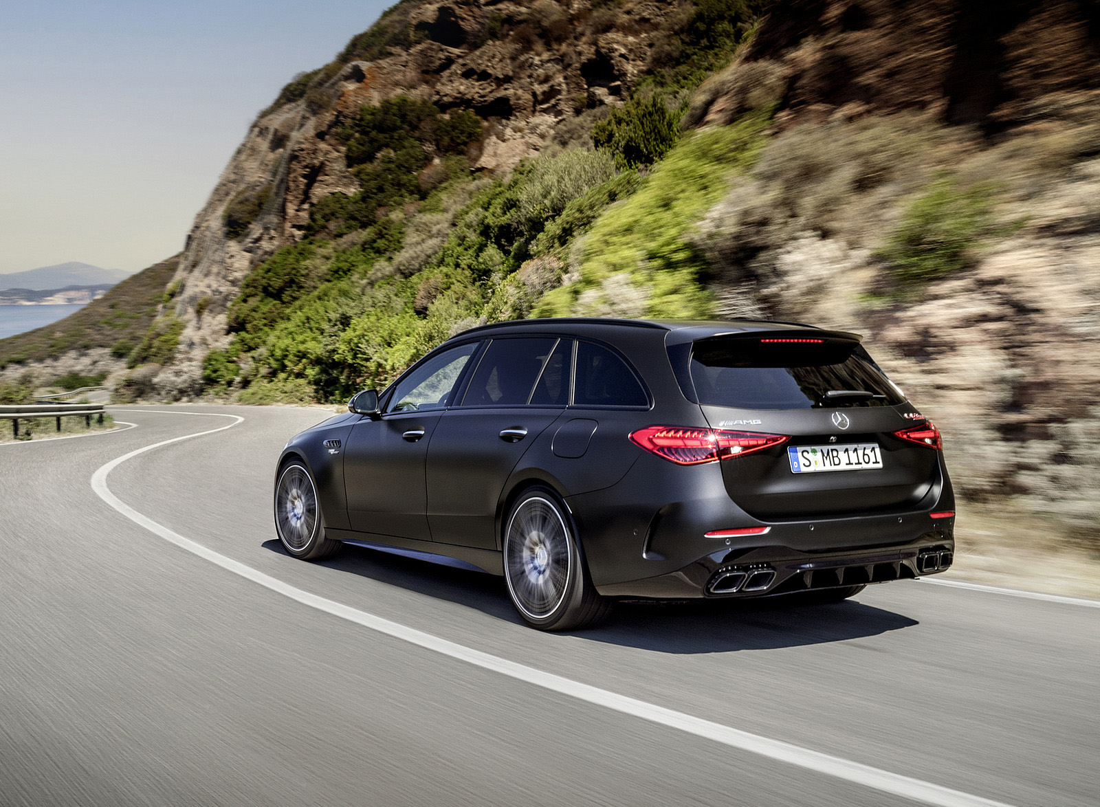 2023 Mercedes-AMG C 63 S E Performance Estate (Color: Graphite Grey Magno) Rear Three-Quarter Wallpapers (5)