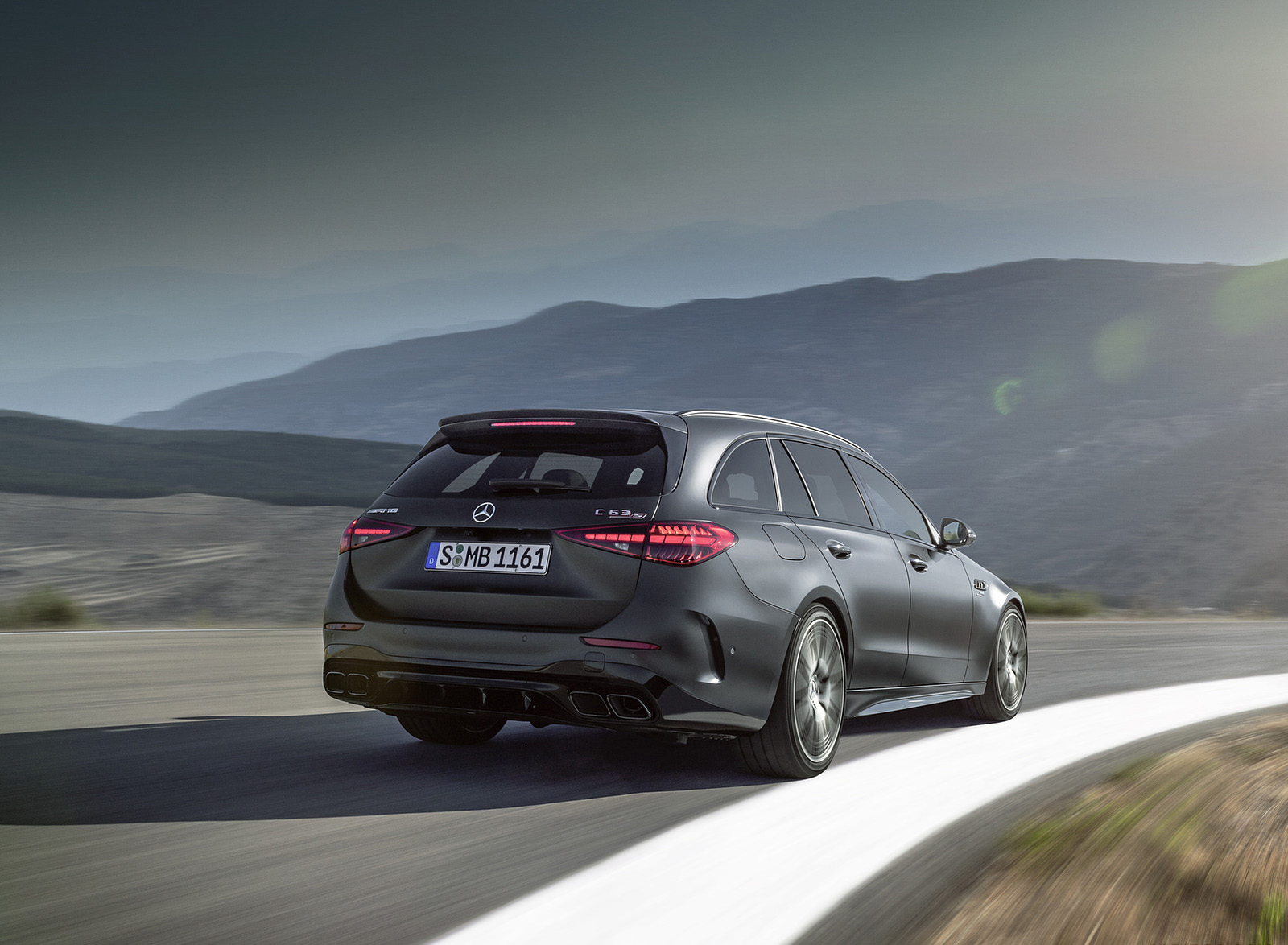 2023 Mercedes-AMG C 63 S E Performance Estate (Color: Graphite Grey Magno) Rear Wallpapers (10)