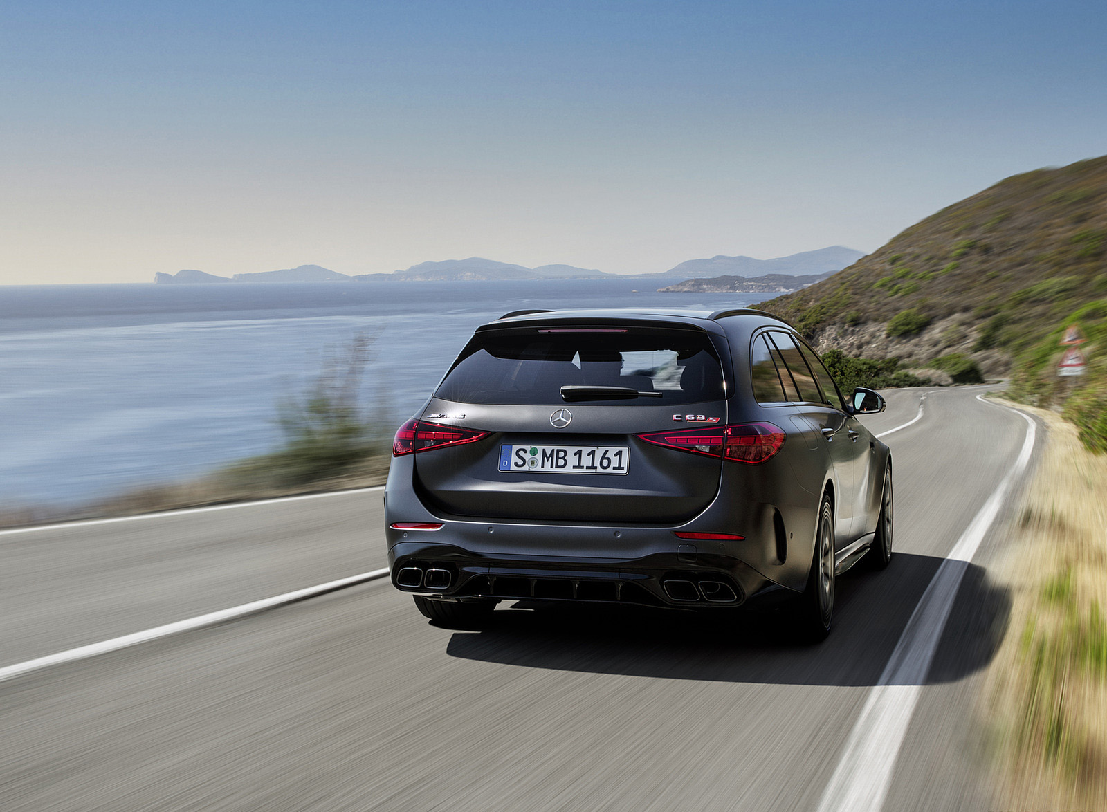 2023 Mercedes-AMG C 63 S E Performance Estate (Color: Graphite Grey Magno) Rear Wallpapers (2)