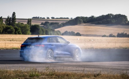 2023 Audi RS 3 Sportback Performance Edition (Color: Nogaro Blue Pearl Effect) Rear Three-Quarter Wallpapers 450x275 (38)