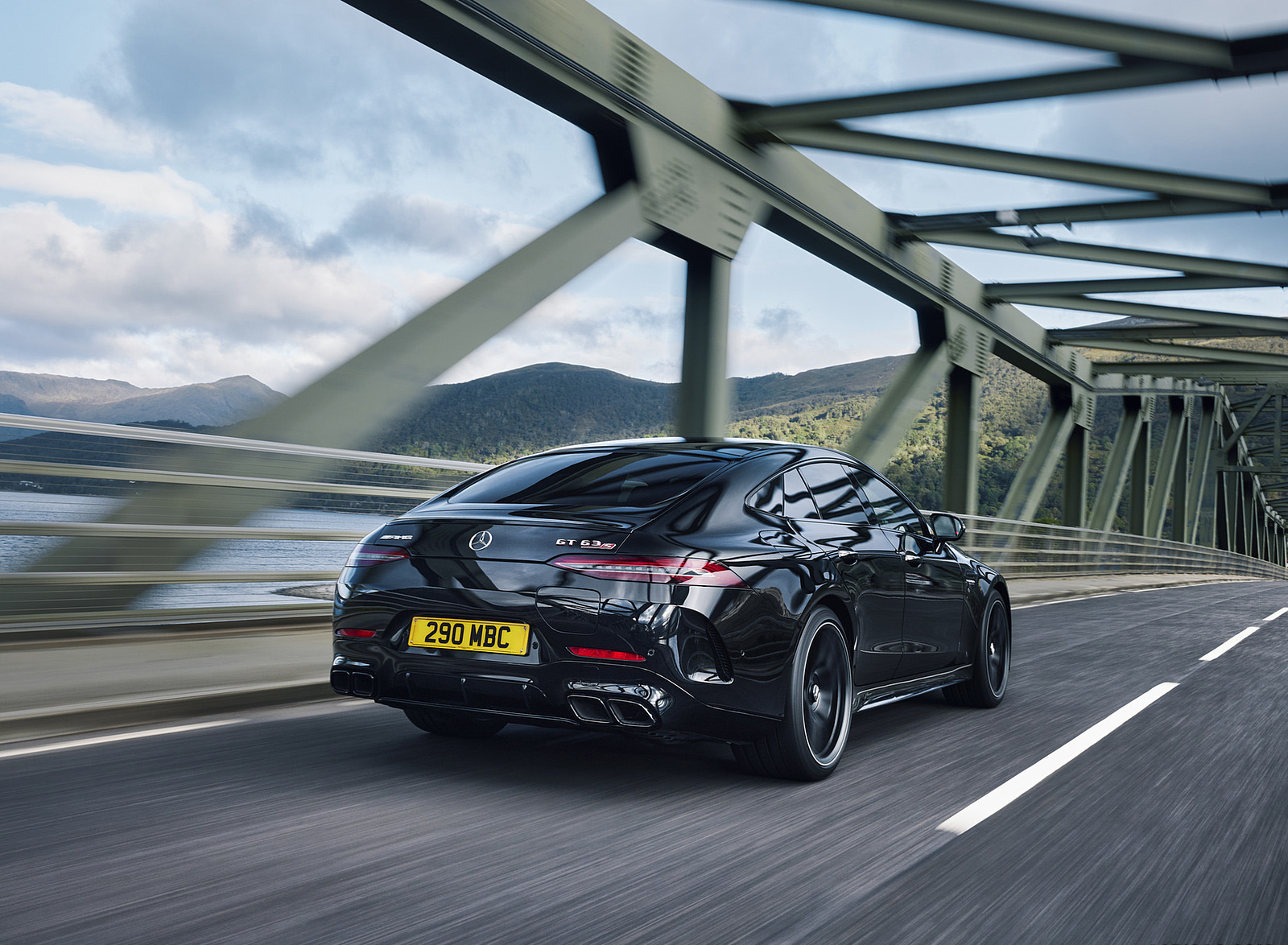 2023 Mercedes-AMG GT 63 S E Performance 4-door (UK-Spec) Rear Three-Quarter Wallpapers (3)