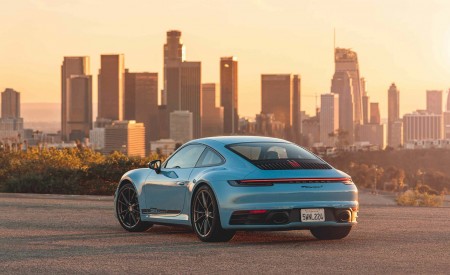 2023 Porsche 911 Carrera T (Color: Gulf Blue) Rear Three-Quarter Wallpapers 450x275 (120)