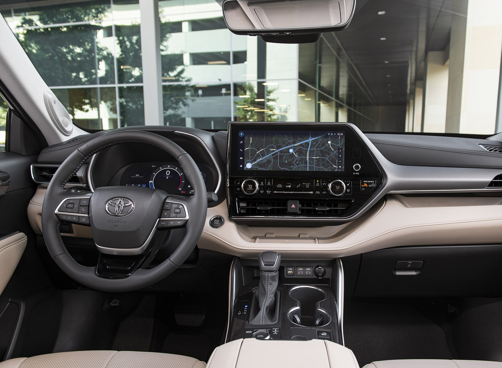 2023 Toyota Highlander Limited AWD 2.4-Liter Turbo (Color: Cypress Green) Interior Cockpit Wallpapers (15)