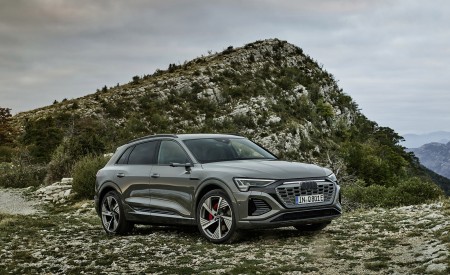2024 Audi Q8 e-tron quattro (Color: Chronos Gray metallic) Front Three-Quarter Wallpapers 450x275 (12)