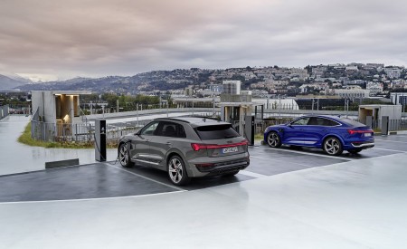 2024 Audi Q8 e-tron quattro (Color: Chronos Gray metallic) Rear Three-Quarter Wallpapers 450x275 (19)
