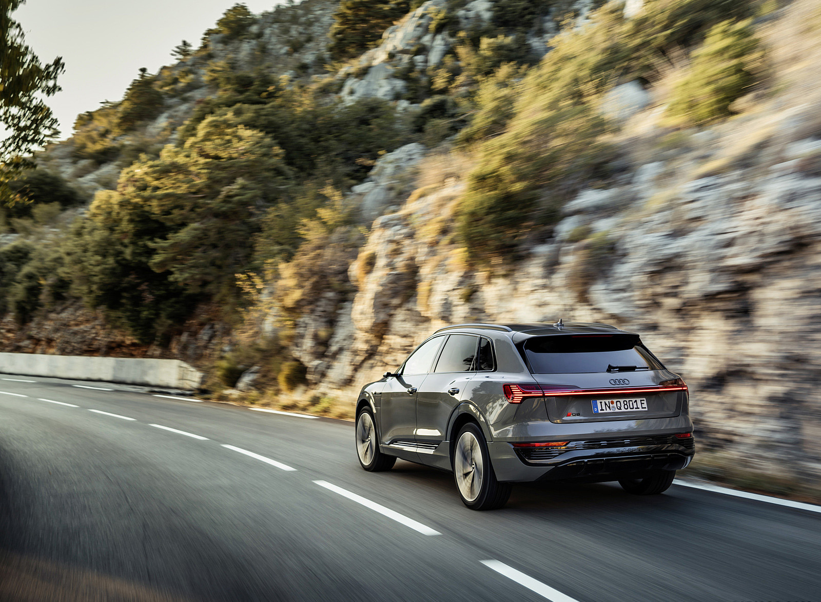 2024 Audi Q8 e-tron quattro (Color: Chronos Gray Metallic) Rear Three-Quarter Wallpapers (9)