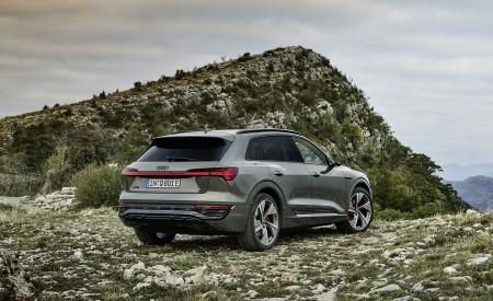 2024 Audi Q8 e-tron quattro (Color: Chronos Gray metallic) Rear Three-Quarter Wallpapers 450x275 (13)