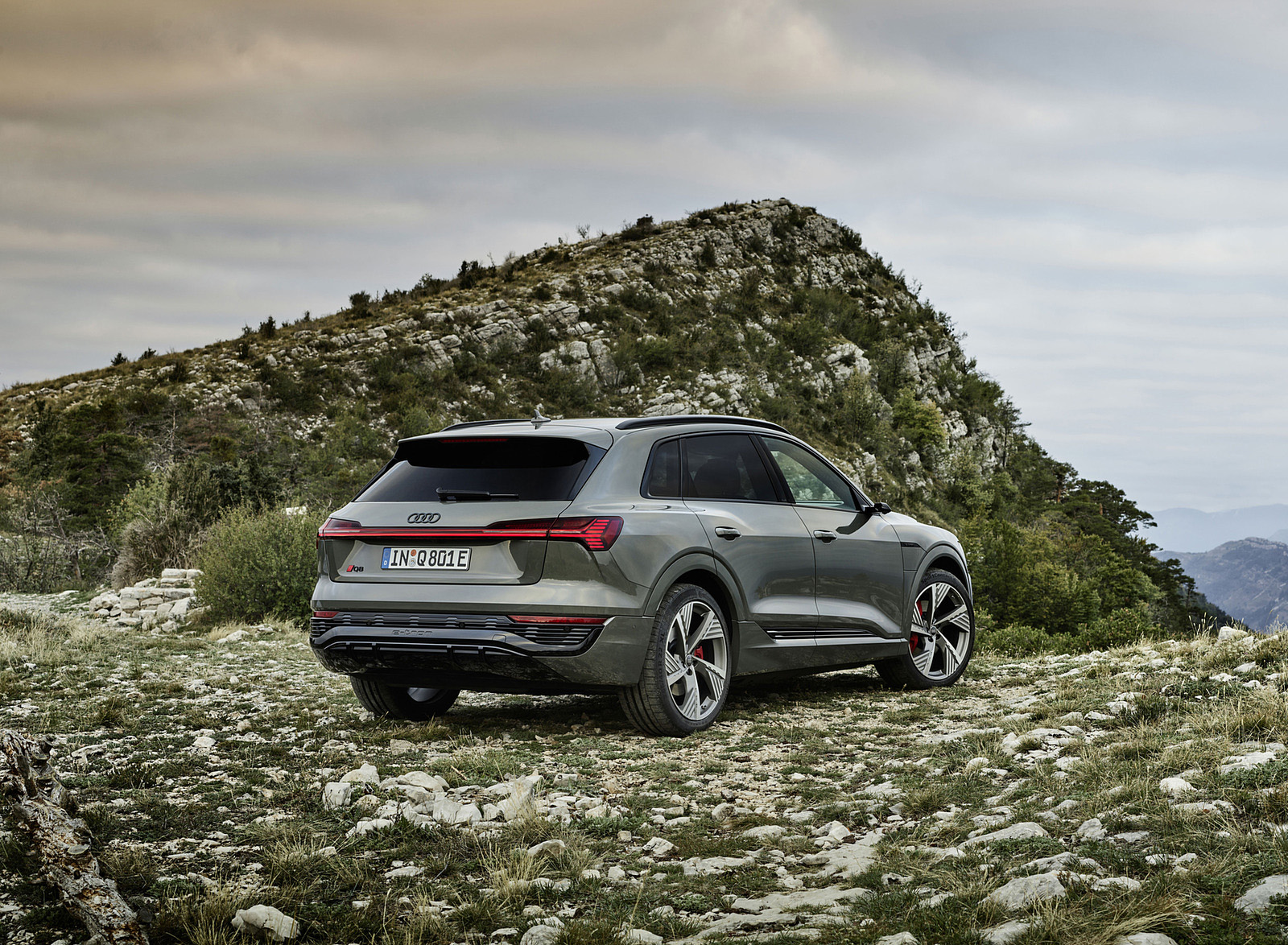 2024 Audi Q8 e-tron quattro (Color: Chronos Gray metallic) Rear Three-Quarter Wallpapers (13)