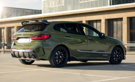 2023 BMW M135i xDrive M Performance Parts (Color: Urban Green) Rear Three-Quarter Wallpapers 450x275 (6)