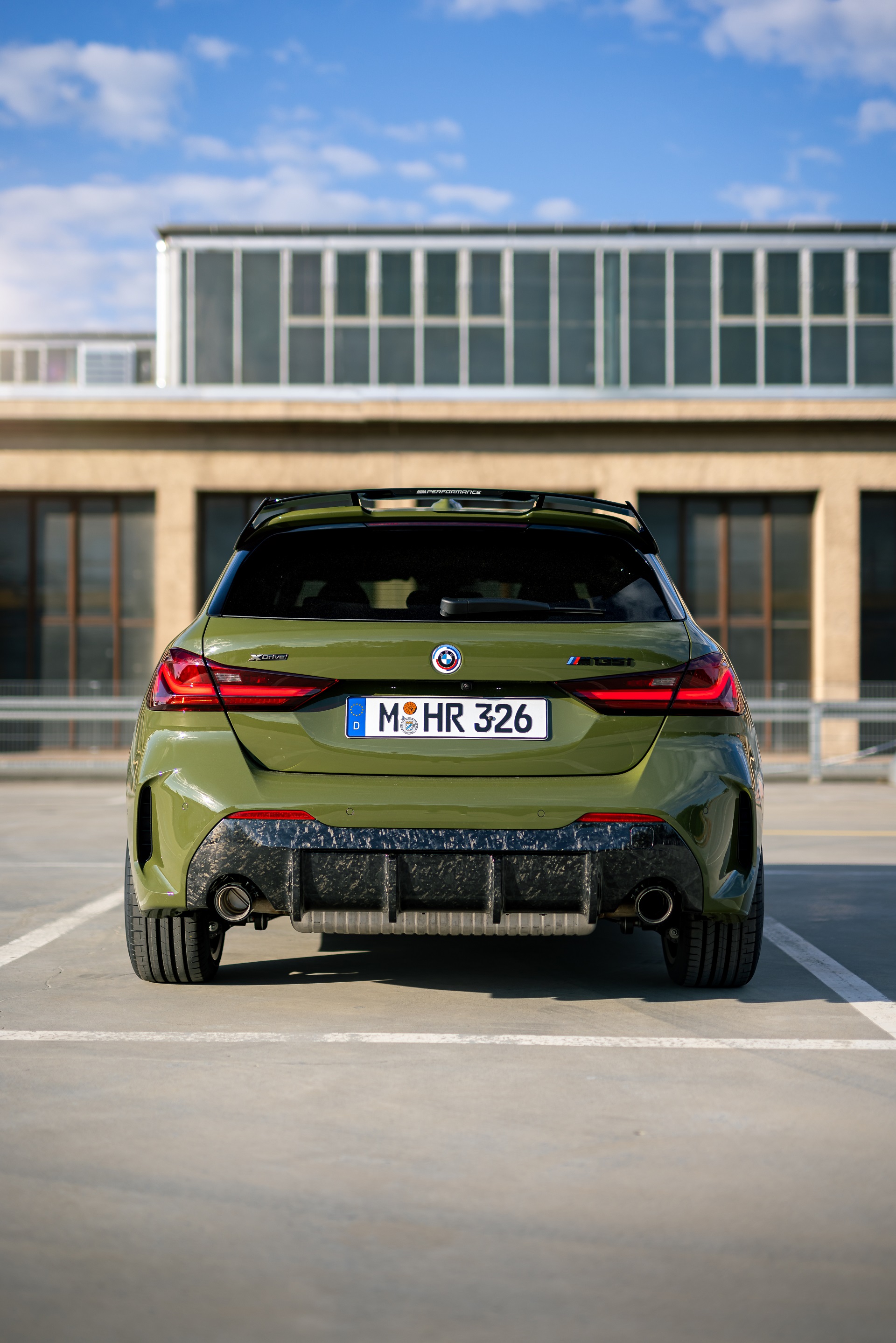 2023 BMW M135i xDrive M Performance Parts (Color: Urban Green) Rear Wallpapers (8)
