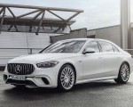 2023 Mercedes-AMG S 63 E PERFORMANCE (Color: MANUFAKTUR Cashmere White Magno) Front Three-Quarter Wallpapers 150x120 (26)