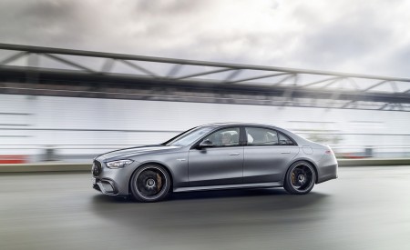 2023 Mercedes-AMG S 63 E PERFORMANCE (Color: MANUFAKTUR Selenite Grey Magno) Side Wallpapers 450x275 (11)