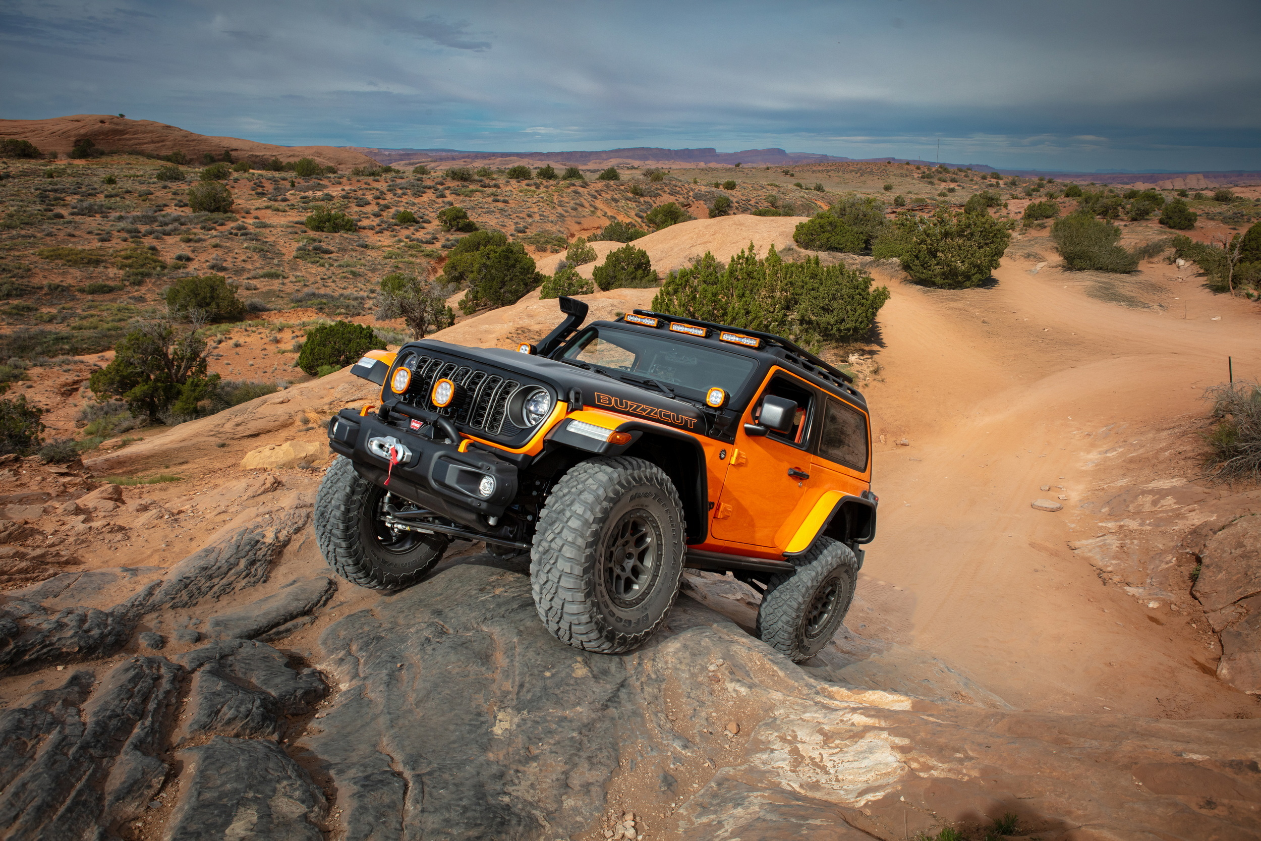 Download 2026 Jeep Wrangler Buzzcut Concept car wallpapers in HD and 4K for your desktop, phone or tablet. All car images belong to their respective owners and are free for personal use only.