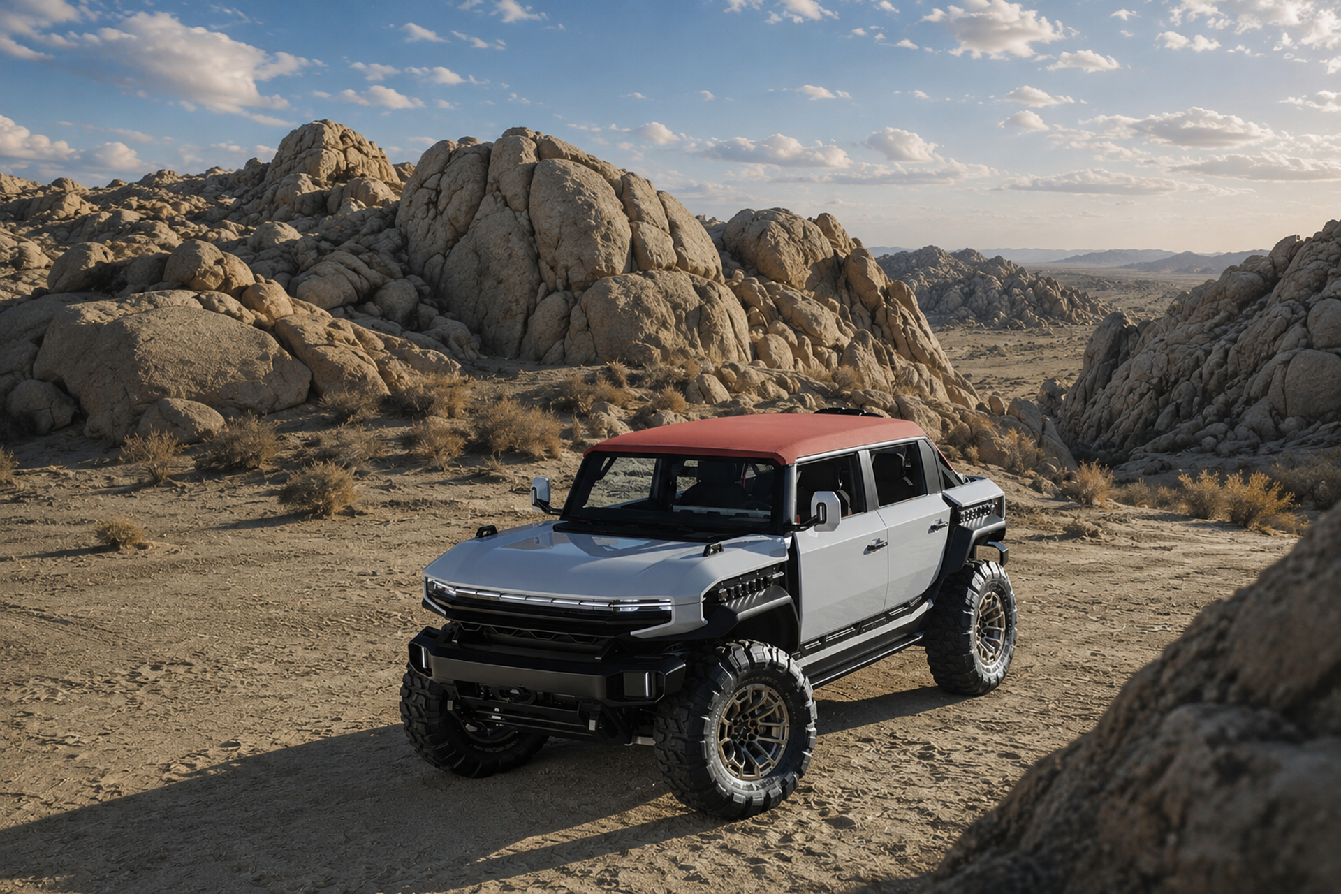 Download 2026 GMC Hummer X SUV Concept Front Three-Quarter Wallpapers (1)