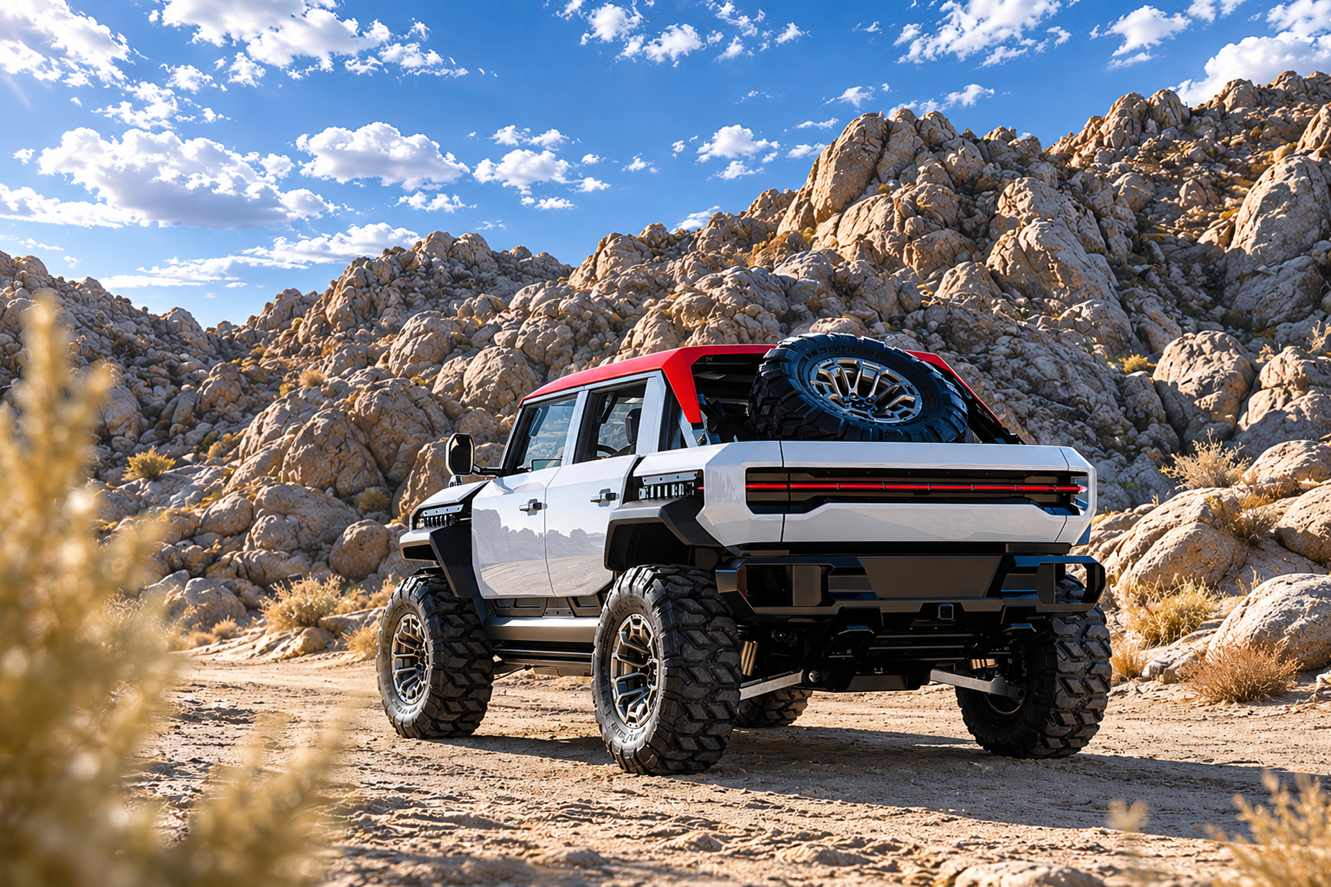 Download 2026 GMC Hummer X SUV Concept Rear Three-Quarter Wallpapers (3)
