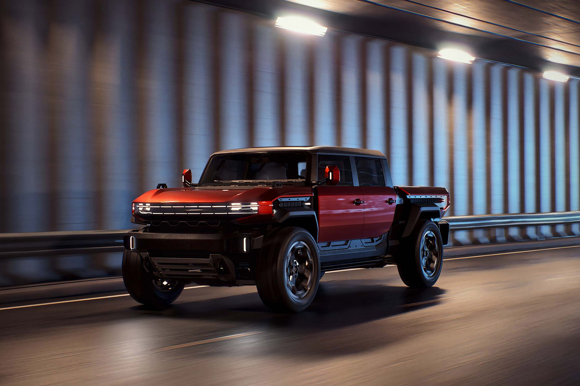 Download 2026 GMC Hummer X Truck Concept Front Three-Quarter Wallpapers (1)
