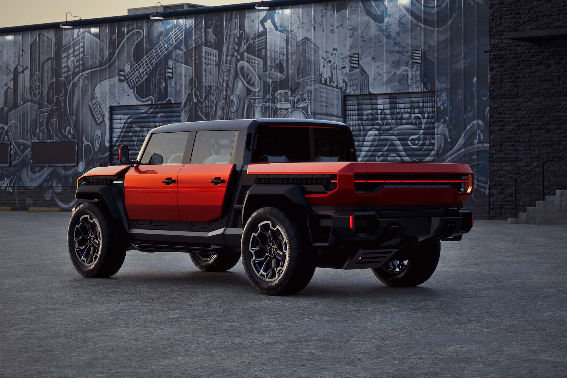 Download 2026 GMC Hummer X Truck Concept Rear Three-Quarter Wallpapers (2)