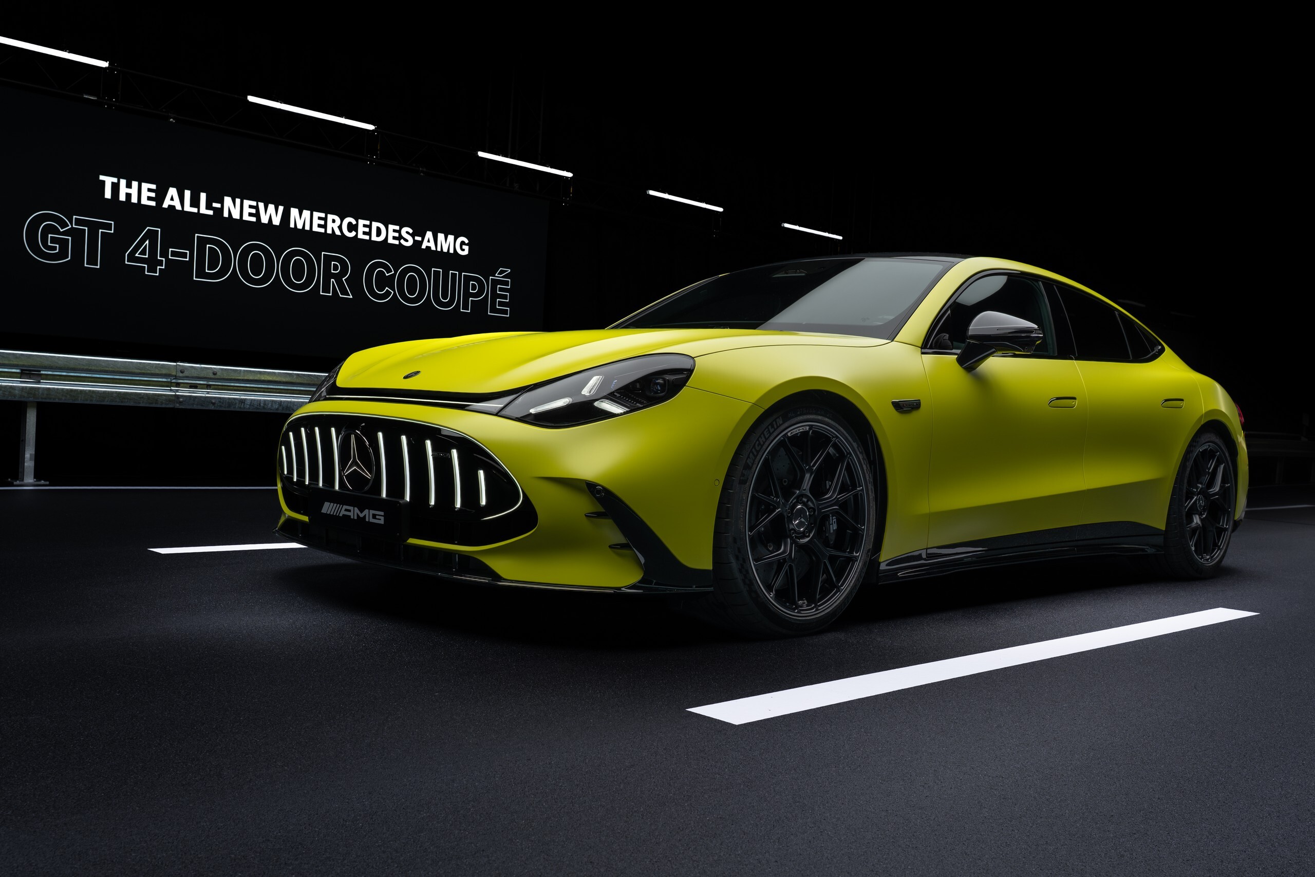 Download 2027 Mercedes-AMG GT 4-Door Coupe Front Three-Quarter Wallpapers (5)