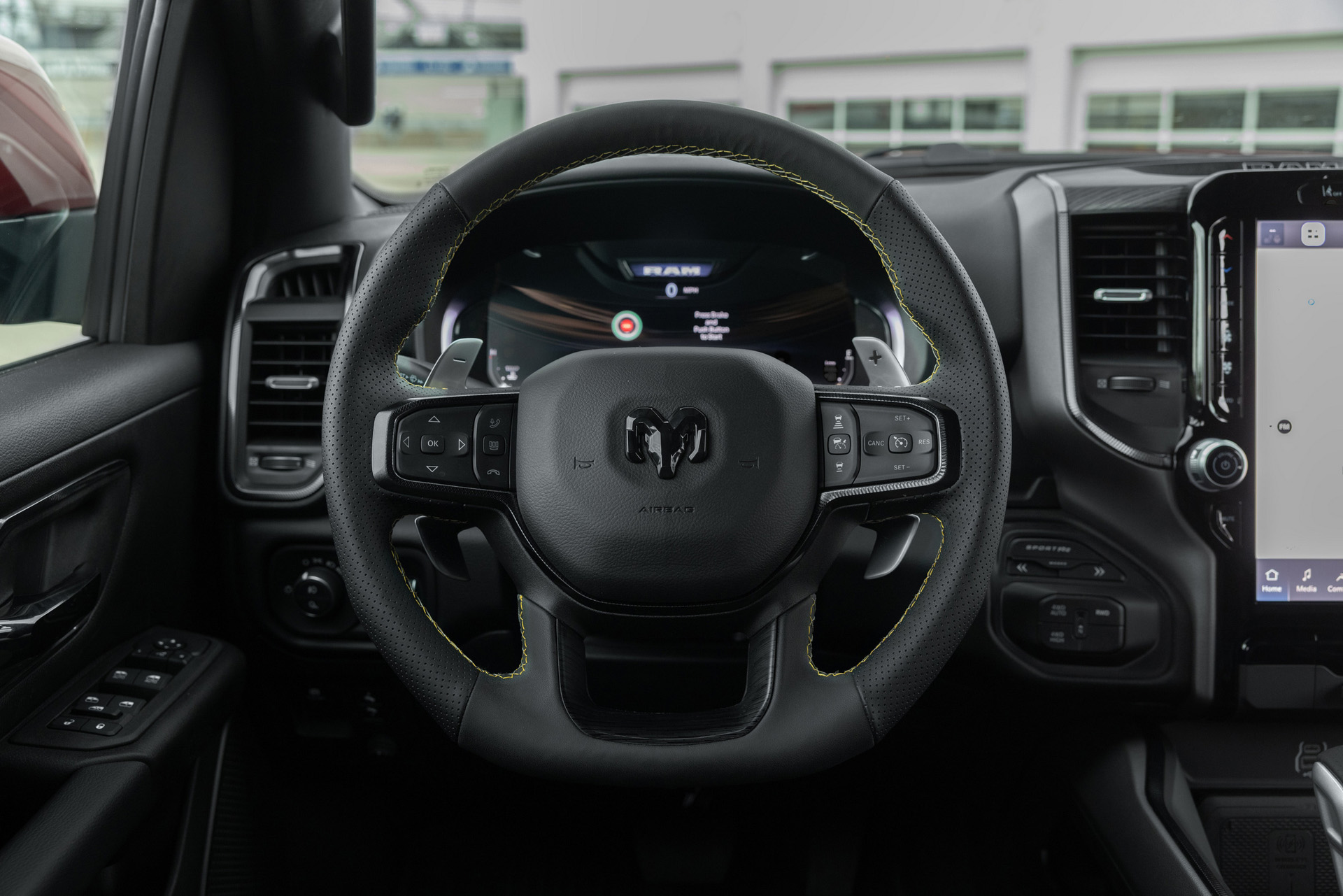2027 Ram 1500 Rumble Bee 392 Interior Steering Wheel Wallpapers (14)
